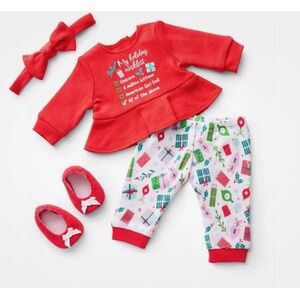 Bitty Baby American Girl “My Holiday List” PJ set - complete set EUC.